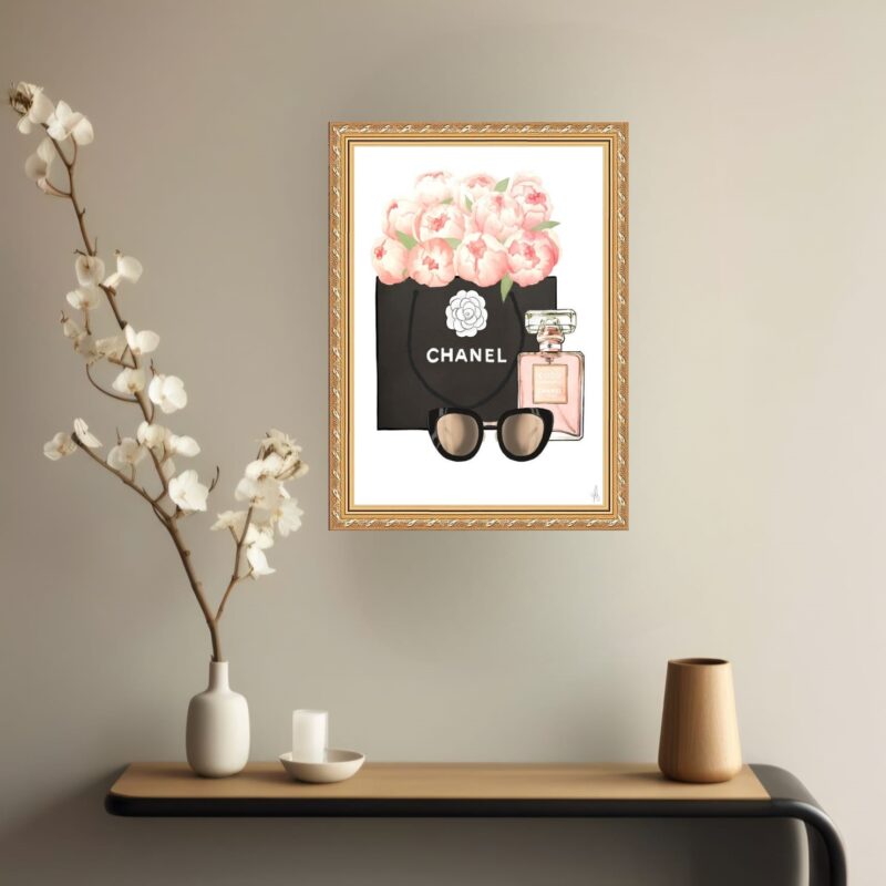 Quadro Decorativo Chanel Flores