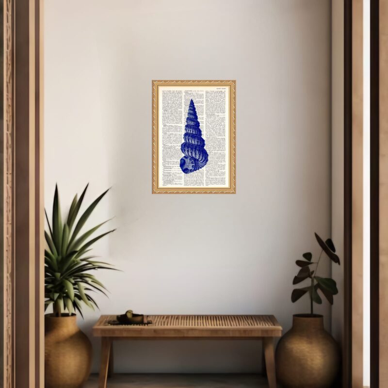 Quadro Decorativo Concha Azul Vintage b