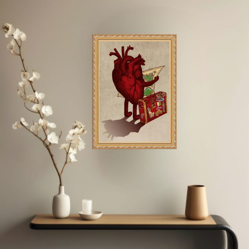 Quadro Decorativo Coração Viajante