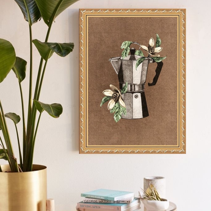 Quadro Decorativo Cozinha Bule Flores de Baunilha