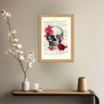 Quadro Decorativo Crânio com Rosas