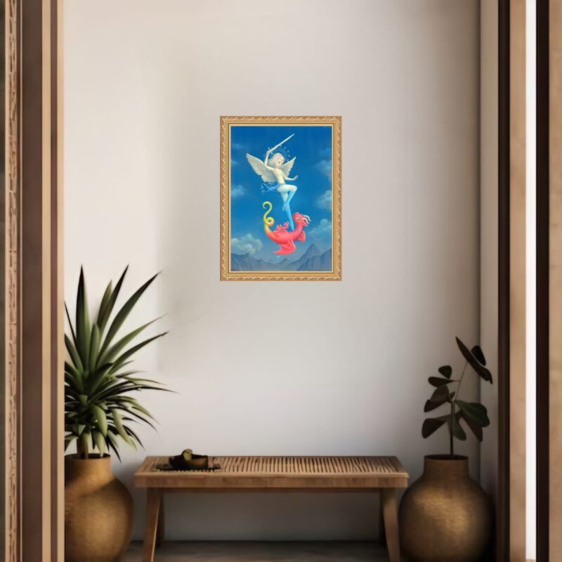 Quadro Decorativo Releitura São Jorge Infantil b