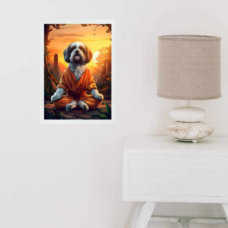 Quadro Decorativo Shih Tzu Meditando