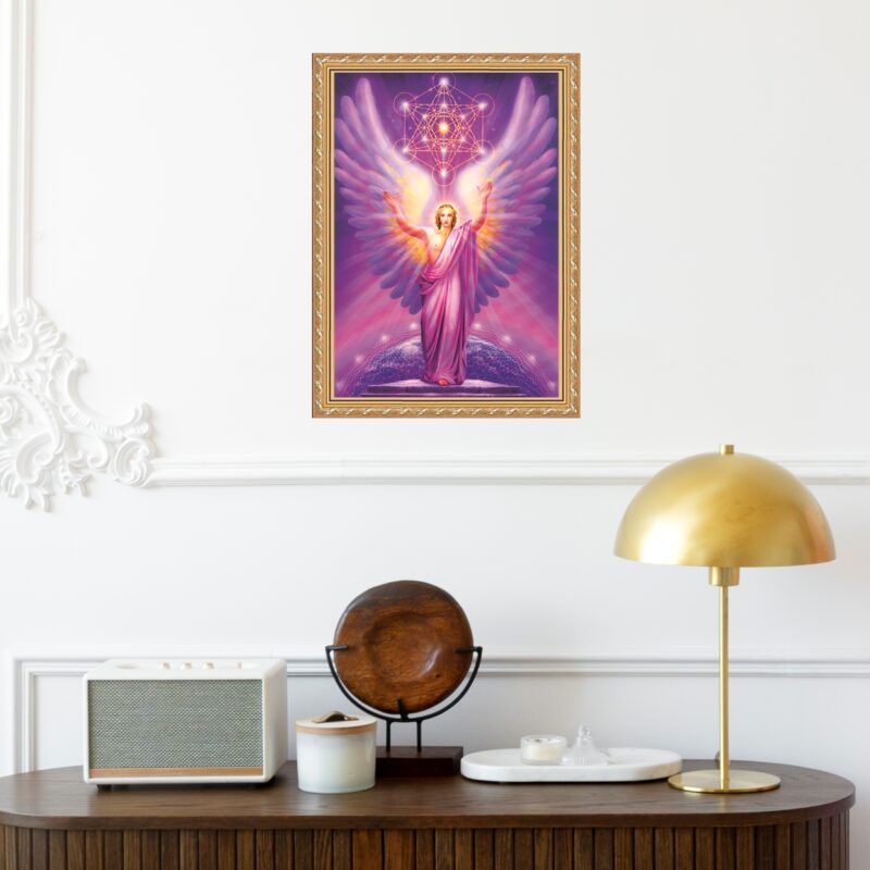 Quadro Moldura Dourada Arcanjo Metatron b