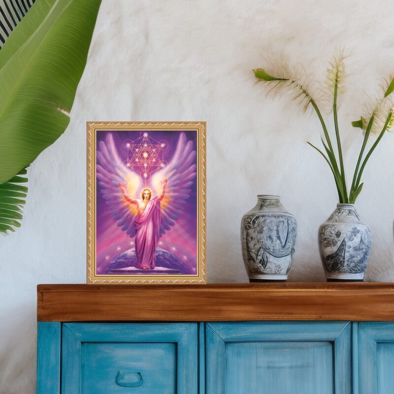 Quadro Moldura Dourada Arcanjo Metatron