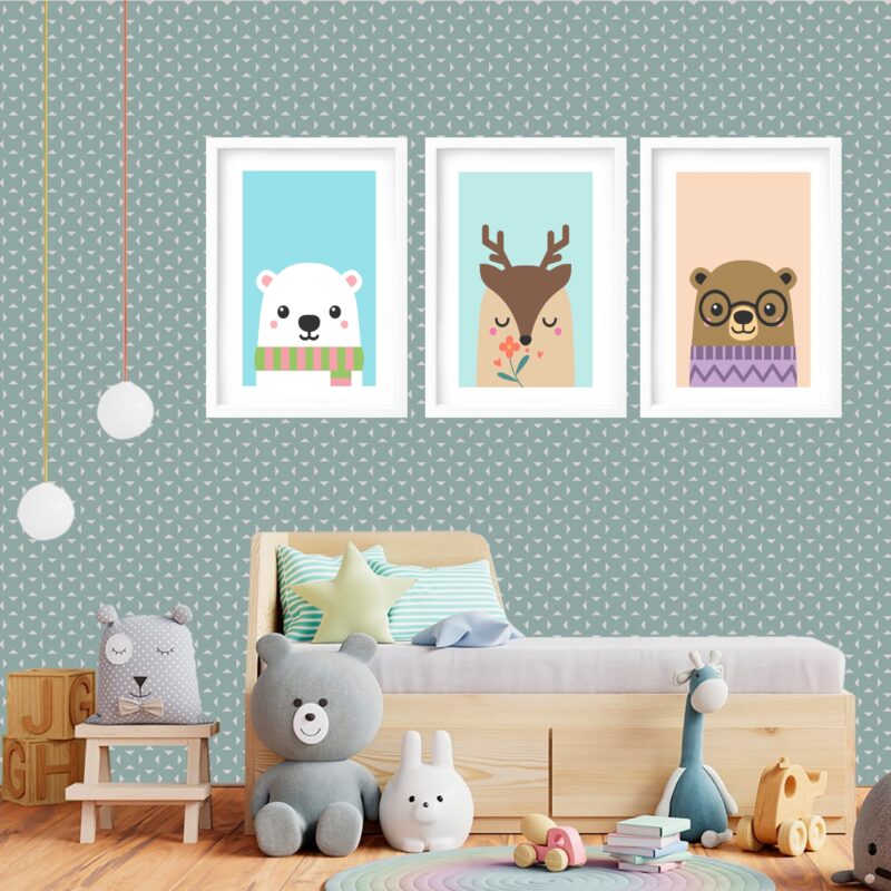 Kit 3 Quadros Grandes Infantil Filhotes 60x48cm - Image 2